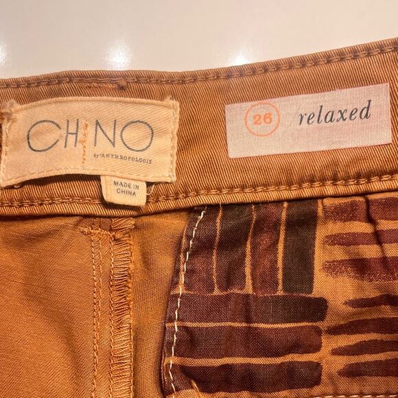 Anthropologie Chino Pants with Velvet Trim Sz 26 - Picture 5 of 10